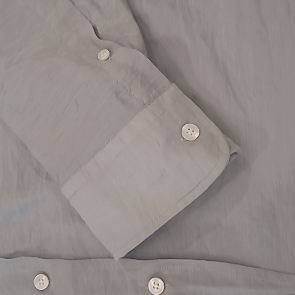 ARMANI COLLEZIONI MEN'S SILK BLEND MANDARIN COLLAR LONG SLEEVE SUMMER SHIRT XL - Picture 4 of 11